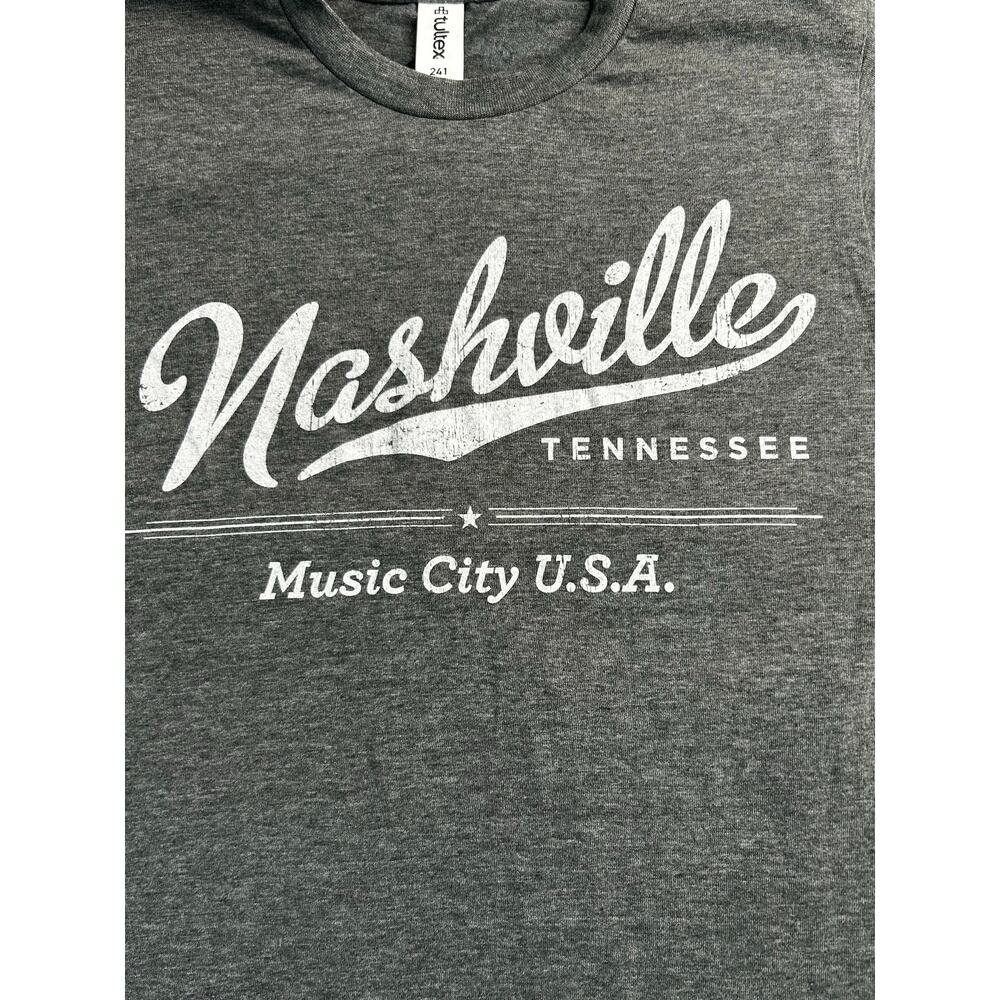 Nashville Tennessee Music City USA Graphic T-Shirt Gray Adult Small - Picture 4 of 8
